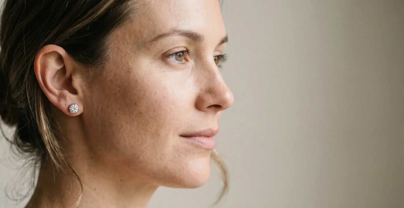 Puces d'oreilles diamants scintillantes illuminant le visage au quotidien